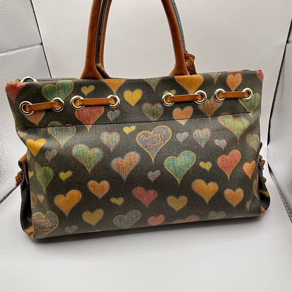 Dooney & bourke vintage heart tote bag with leather trim - Picture 4 of 9